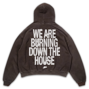 Burning Hoodie - Brown - Back