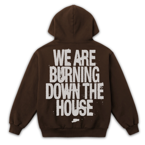 Burning Zip Up - Brown - Back