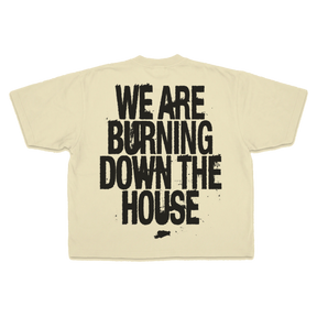 Burning Drop Tee - Cream - Back