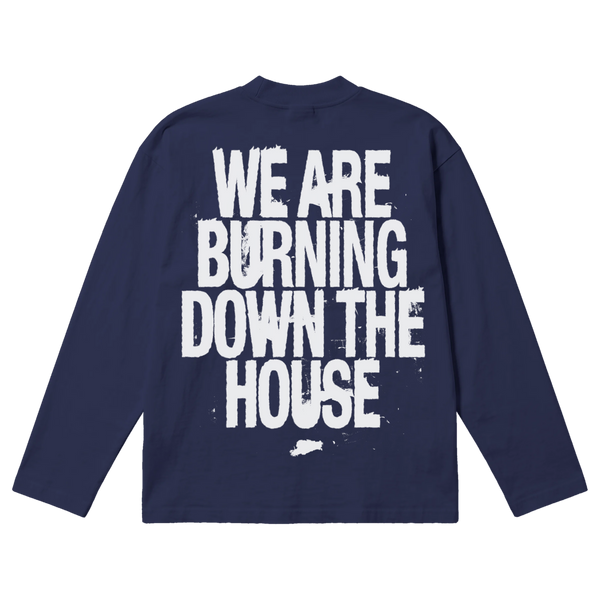 Burning Baggy L/S Tee - Blue - Back