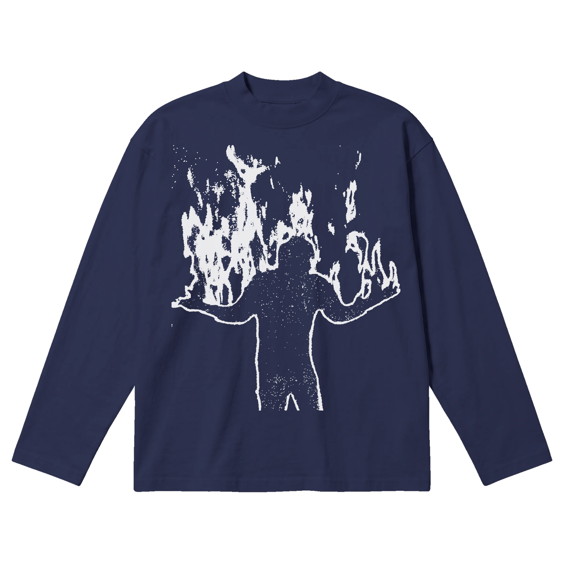 Burning Baggy L/S Tee - Blue - Front