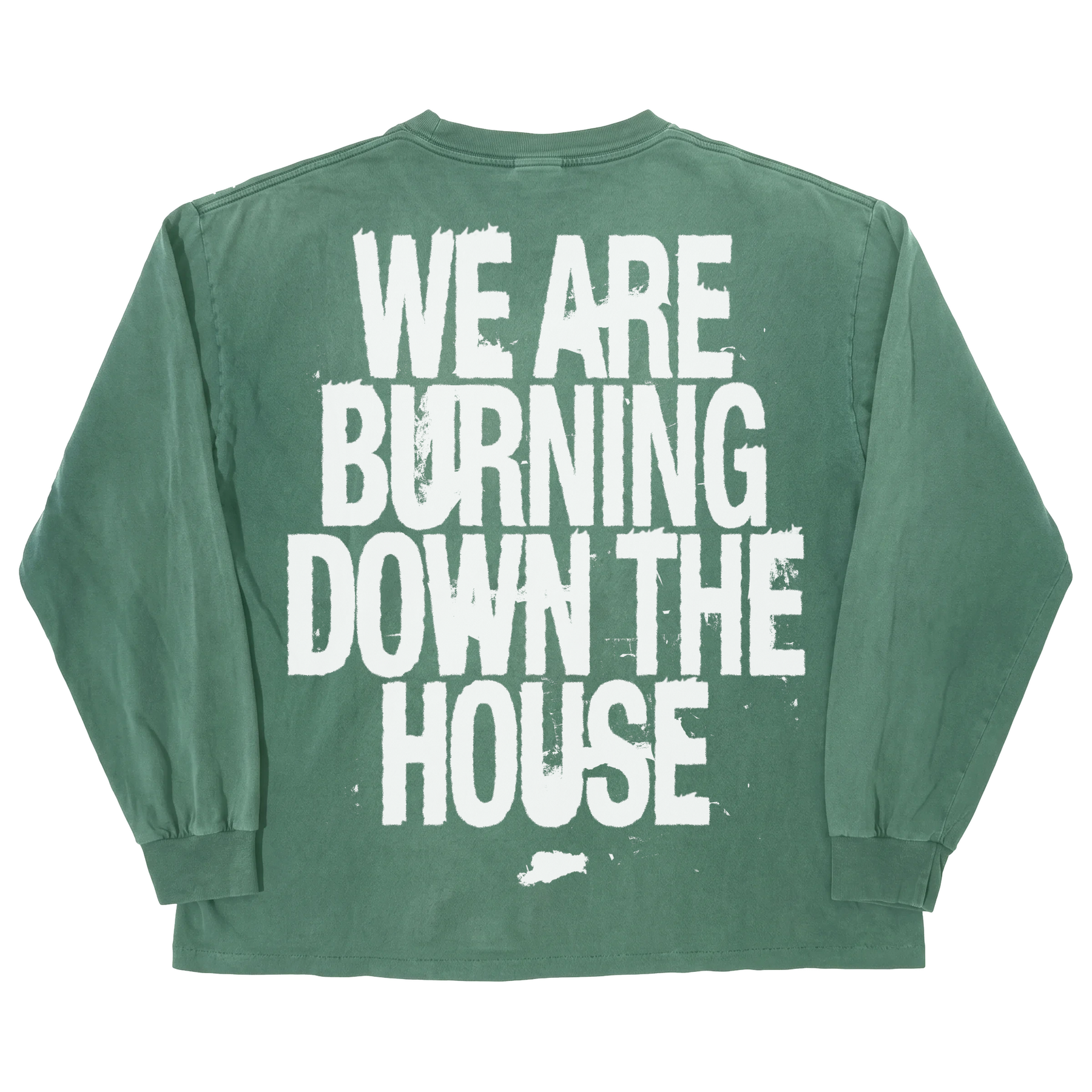 Burning L/S Tee - Green - Back