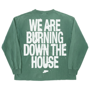 Burning L/S Tee - Green - Back