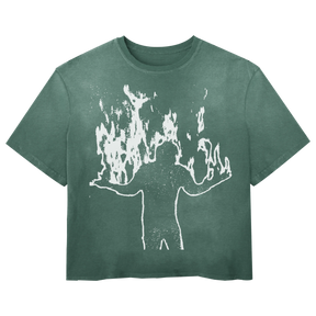 Burning Tee - Green - Front