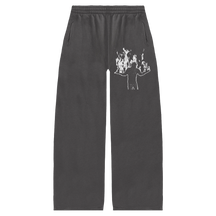 Burning Baggy Sweatpants - Grey - Front
