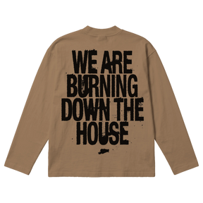 Burning Baggy L/S Tee - Latte - Back