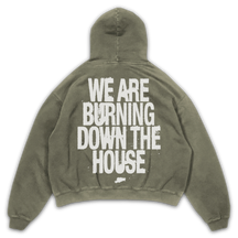 Burning Hoodie - Olive - Back