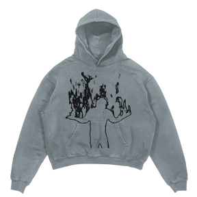 Burning Hoodie - Sage - Front