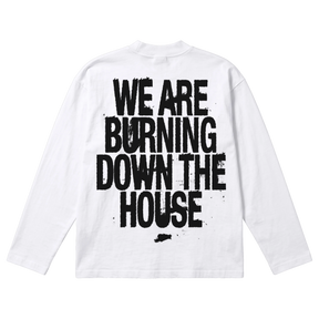 Burning Baggy L/S Tee - White - Back