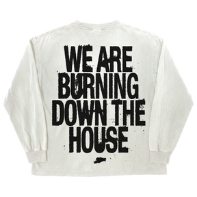 Burning L/S Tee - White - Back