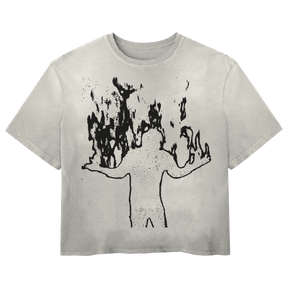 Burning Tee - White - Front
