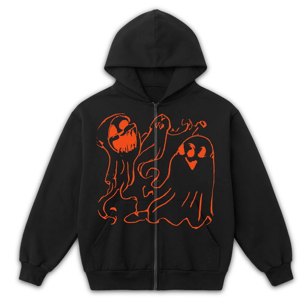 Casper Zip Up - Black - Front