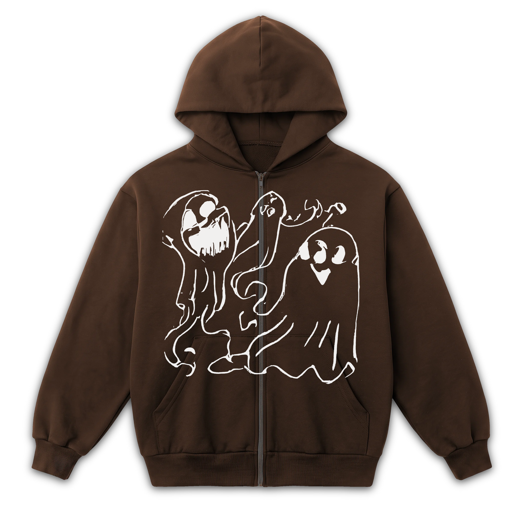 Casper Zip Up - Brown - Front