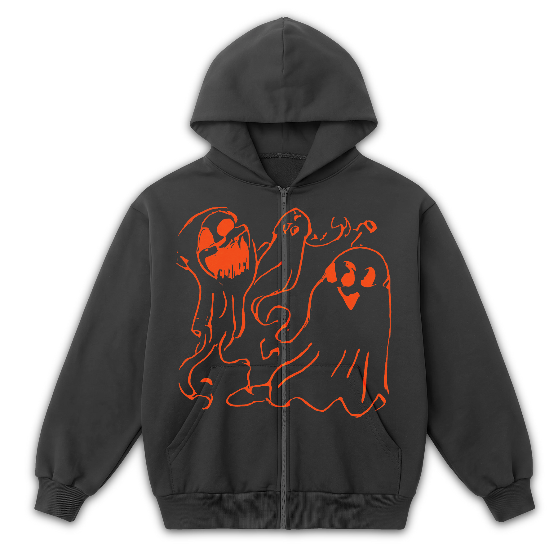 Casper Zip Up - Grey - Front