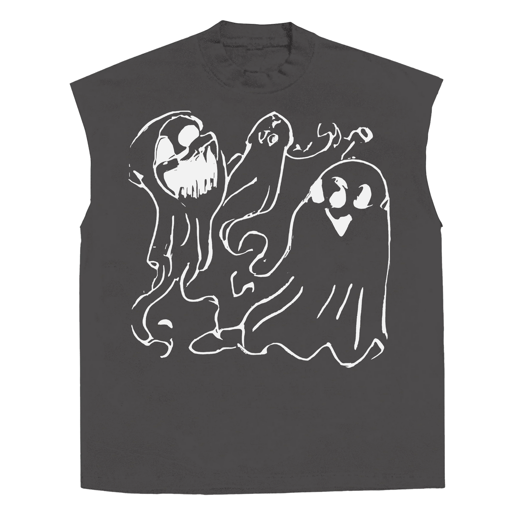 Casper Sleeveless Tee - Grey - Front