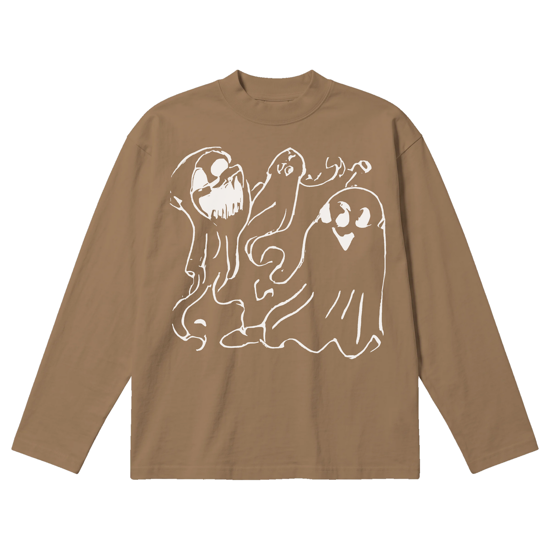 Casper Baggy L/S Tee - Latte - Front