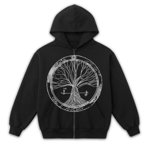 Circle of Life Zip Up - Black - Front