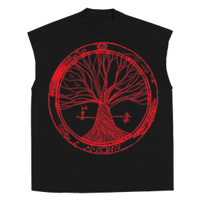 Circle of Life Sleeveless Tee - Black - Front