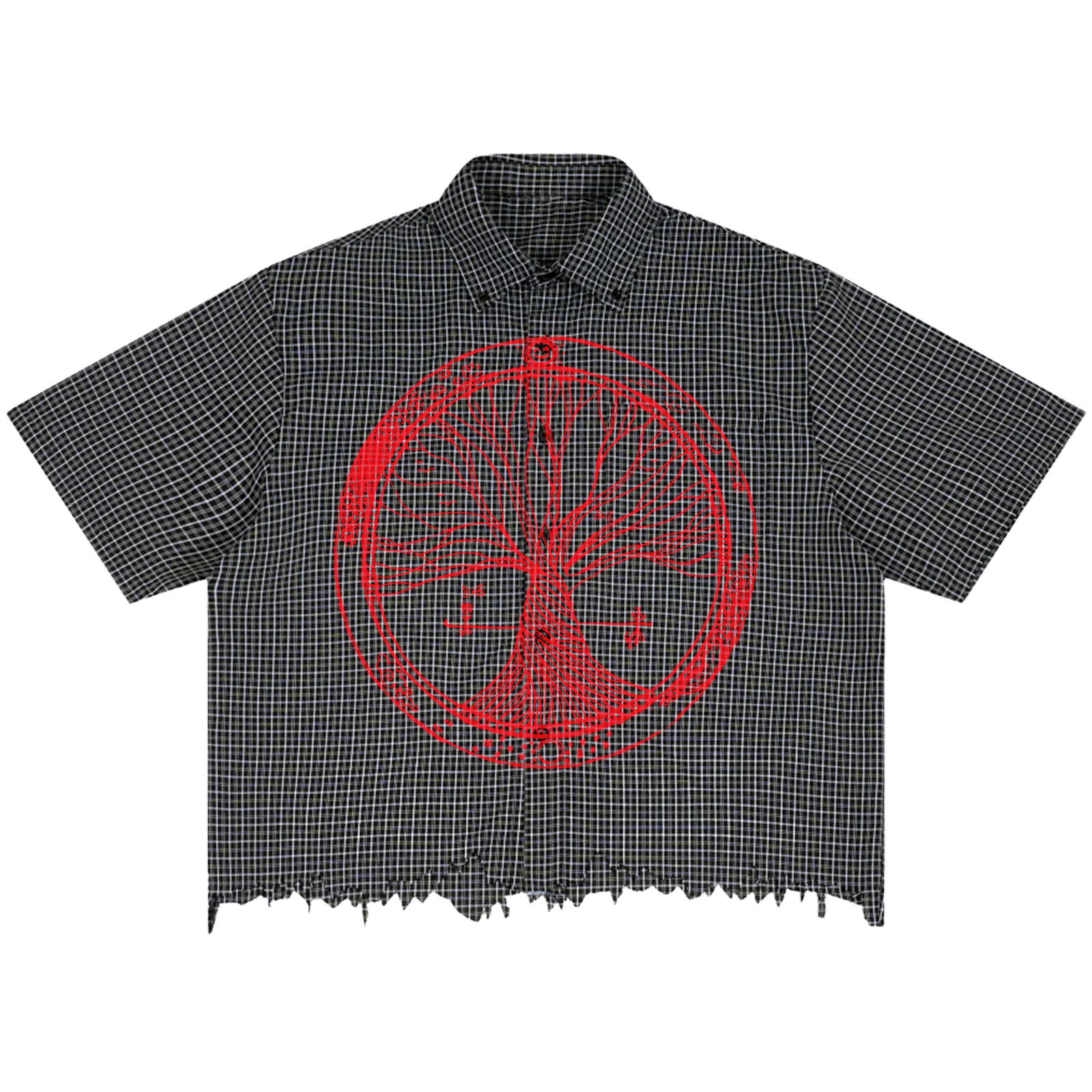 Circle of Life Distress Button Up - Front