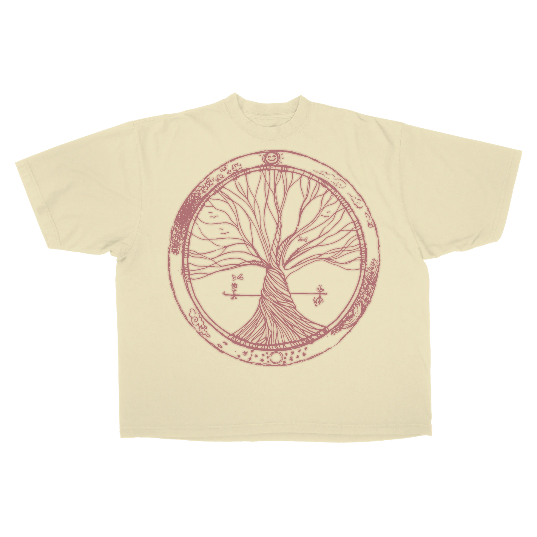 Circle of Life Drop Tee - Cream - Front