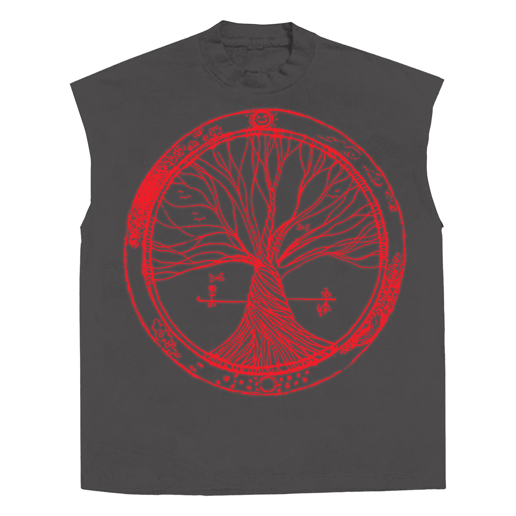 Circle of Life Sleeveless Tee - Grey - Front