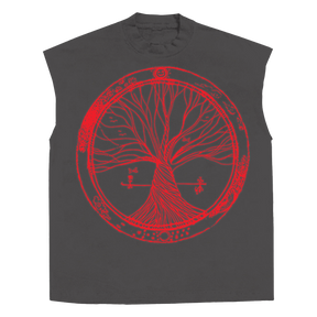 Circle of Life Sleeveless Tee - Grey - Front