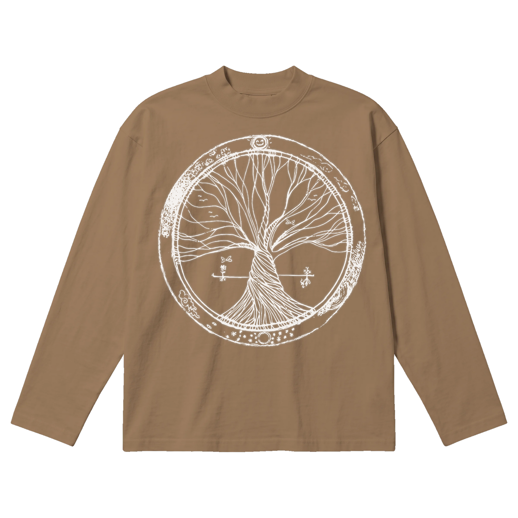 Circle of Life Baggy L/S Tee - Latte - Front