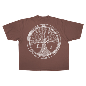 Circle of Life Drop Tee - Mocha - Front