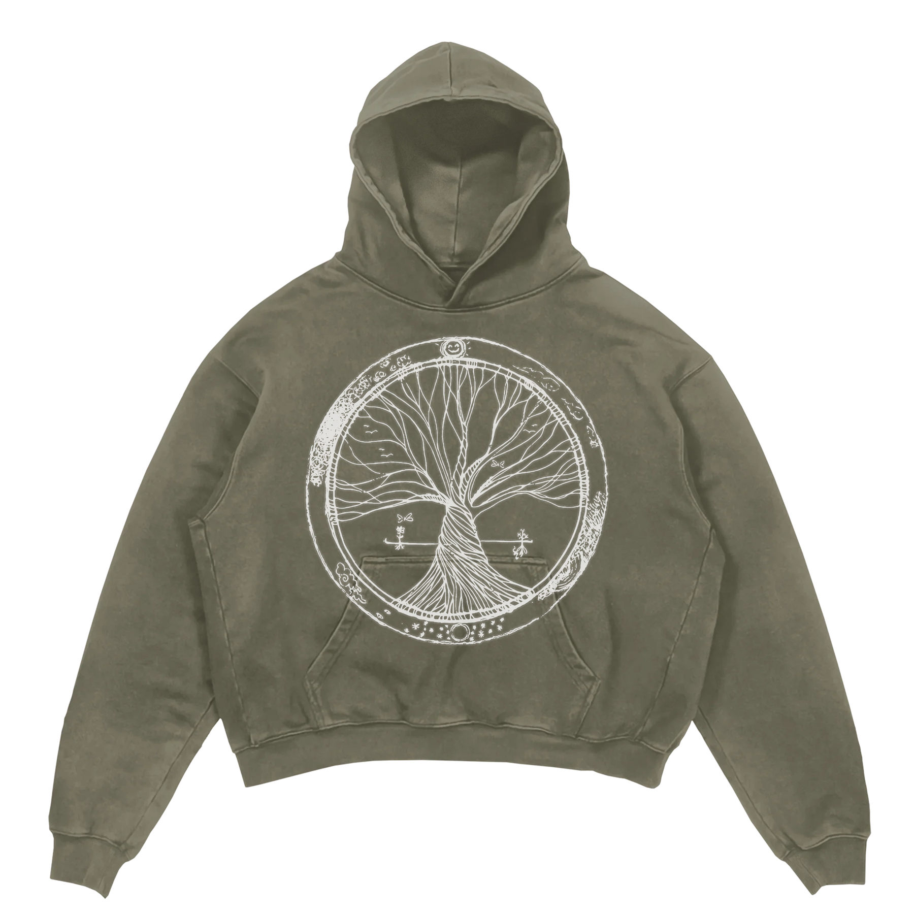 Circle of Life Hoodie - Olive - Front