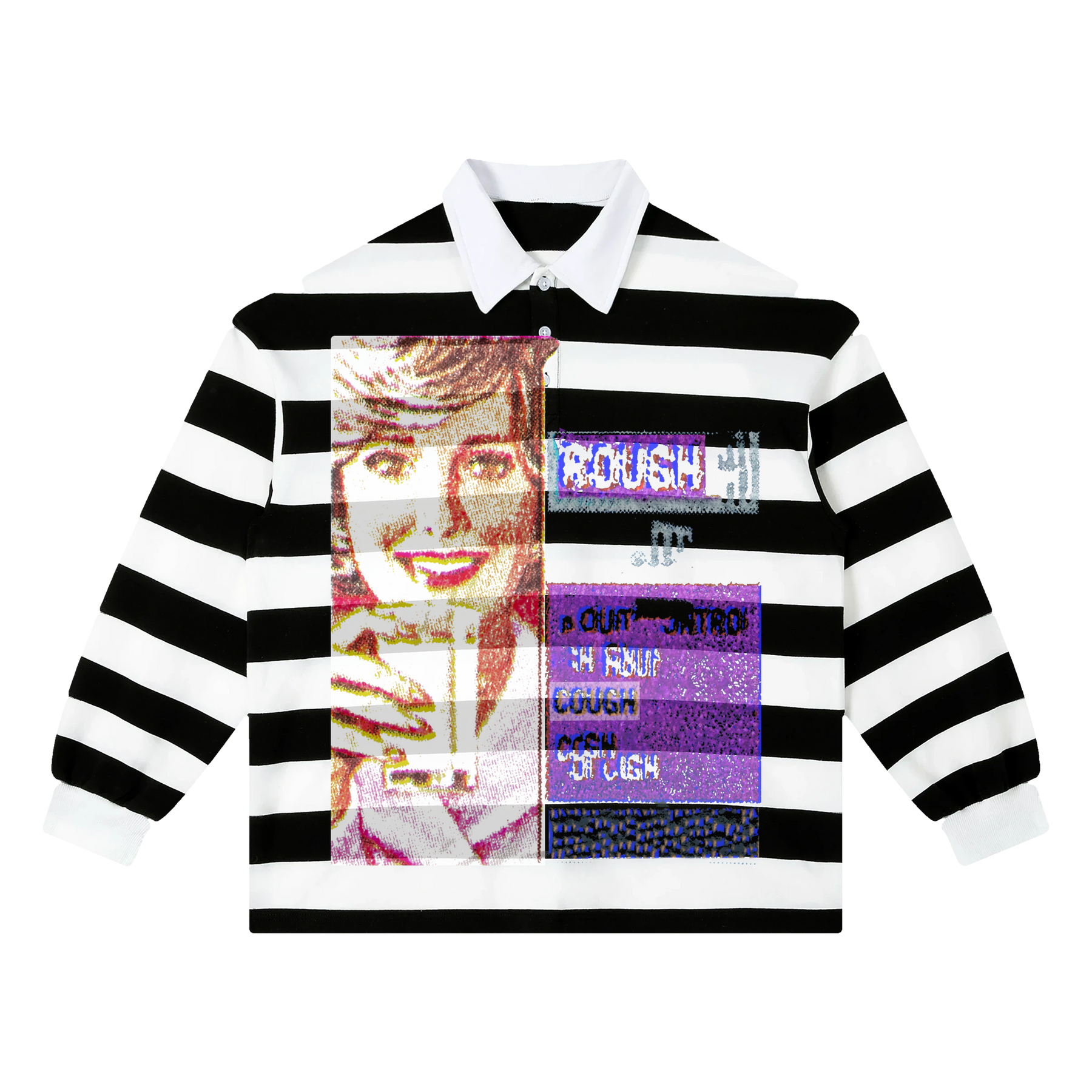 Cough Syrup Stripe Polo - Black - Front