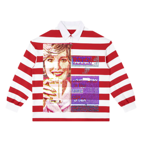 Cough Syrup Stripe Polo - Red - Front