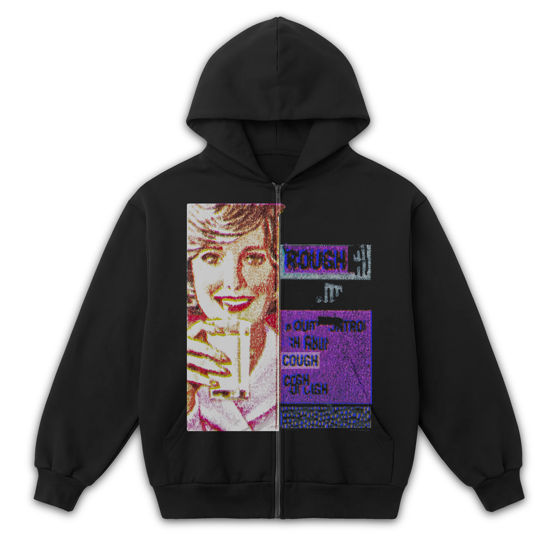 Cough Syrup Zip Up - Black - Front
