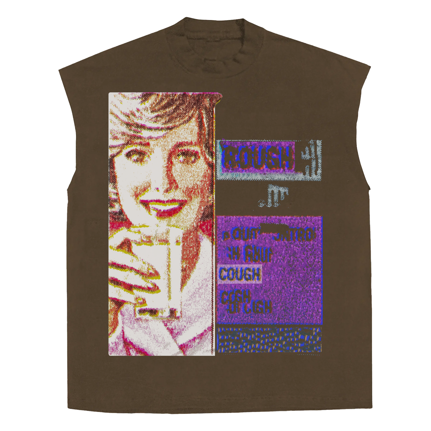 Cough Syrup Sleeveless Tee - Brown - Front