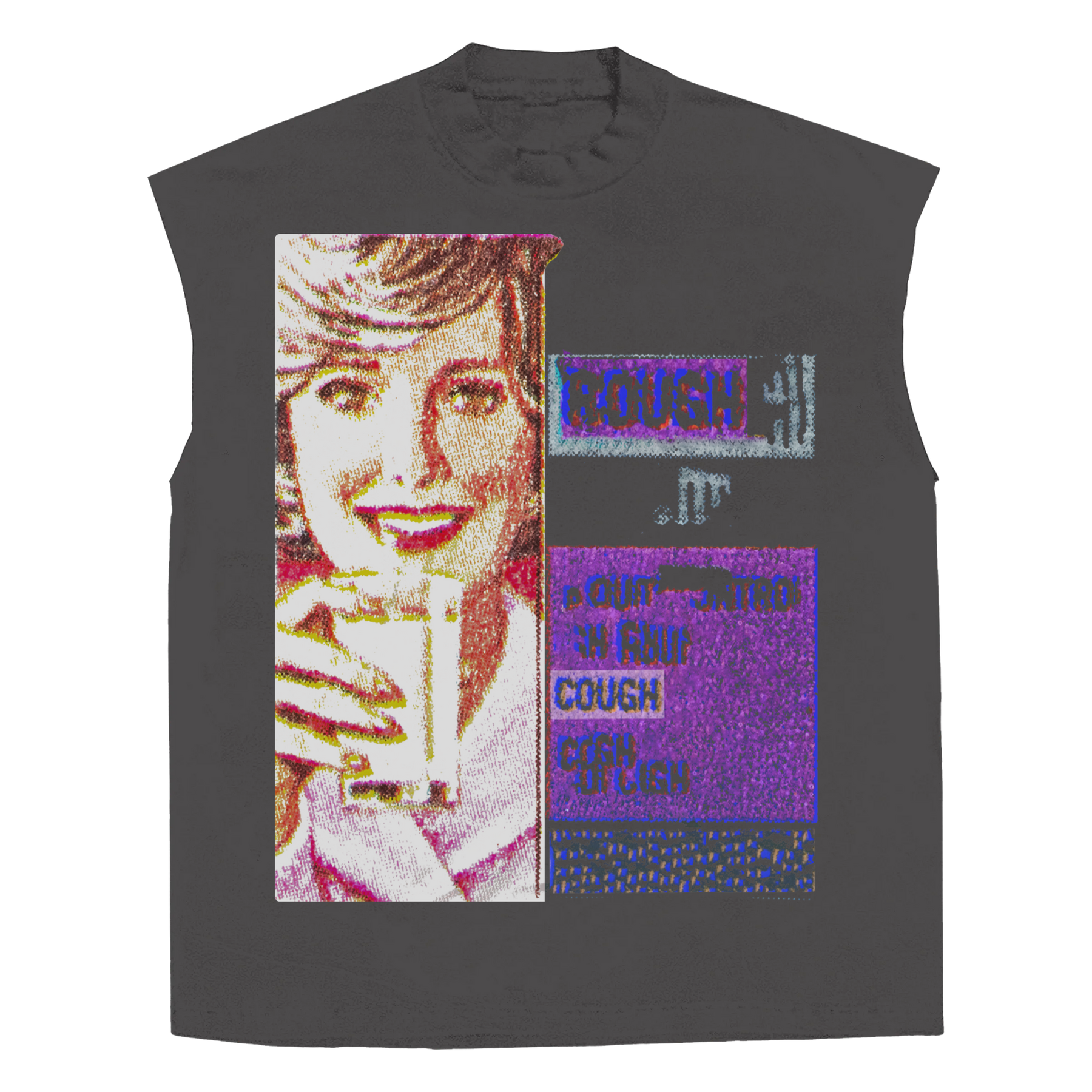 Cough Syrup Sleeveless Tee - Grey - Front