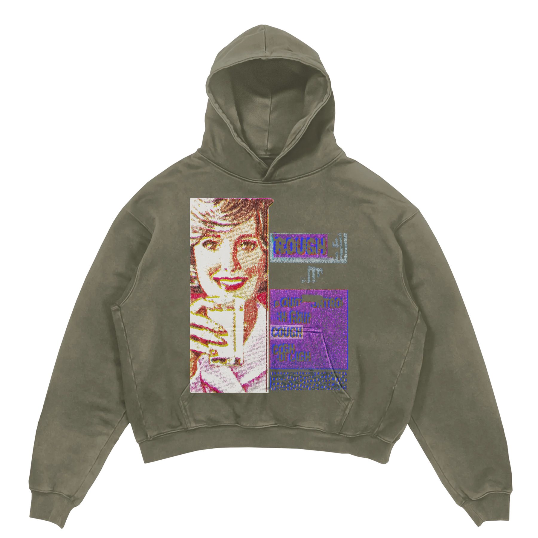 Cough Syrup Hoodie - Olive - Front