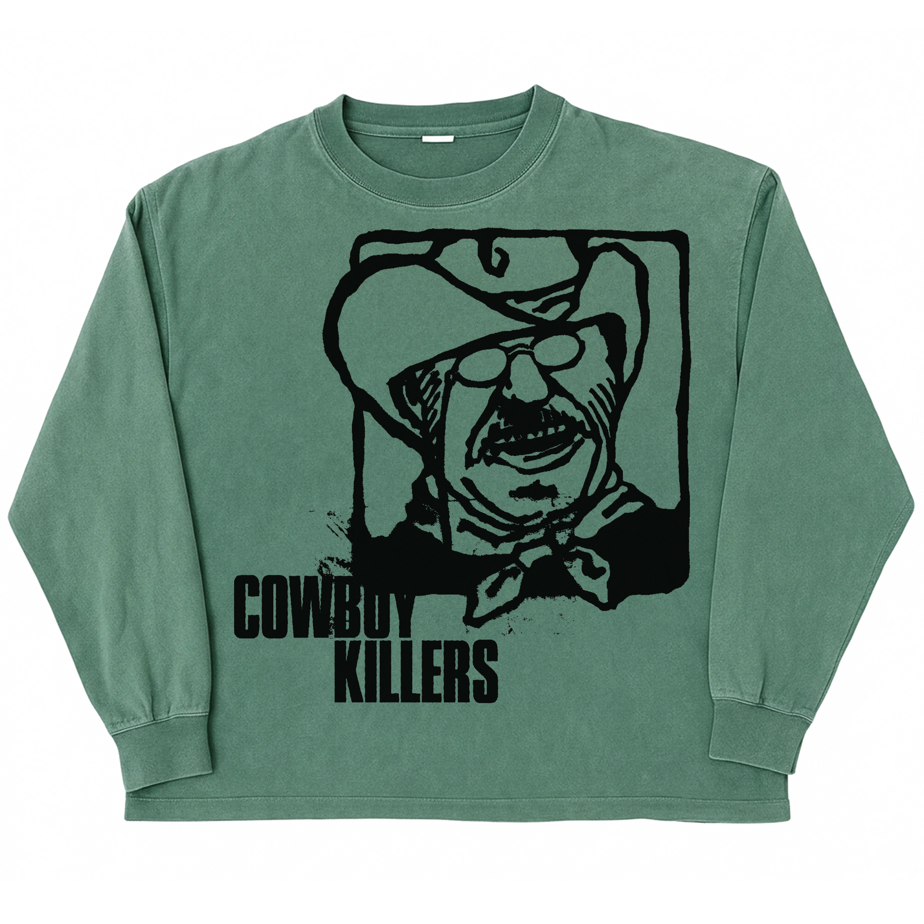 Cowboy L/S Tee - Green - Front