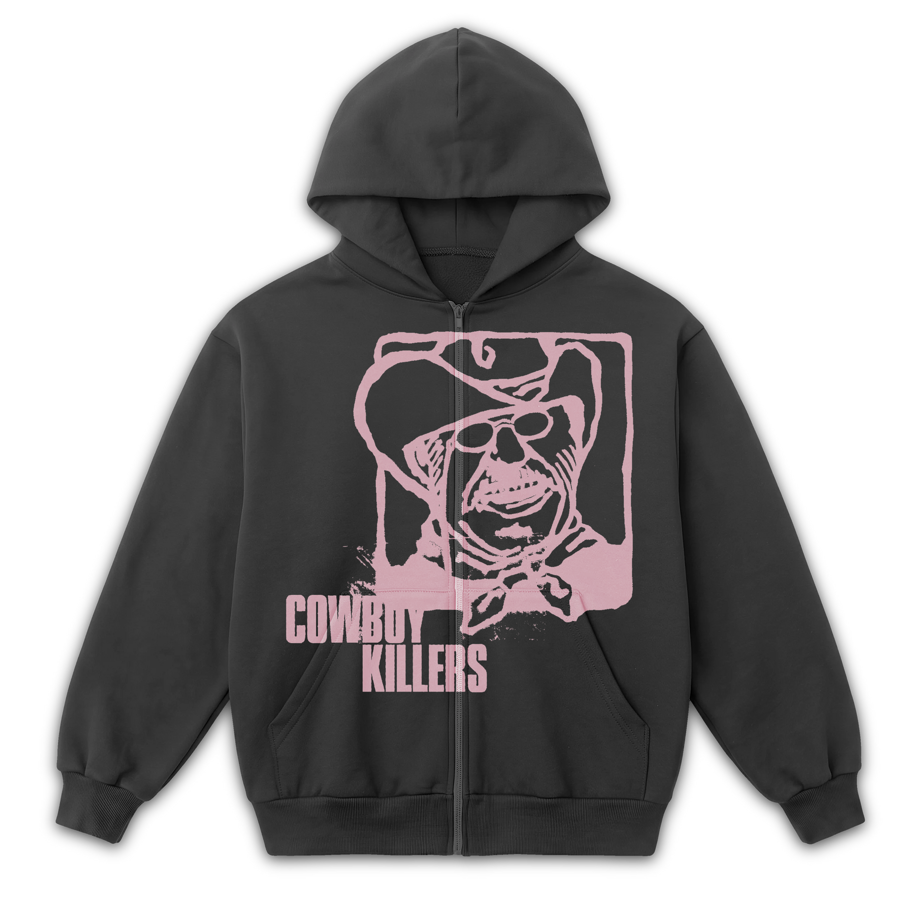 Cowboy Zip Up - Grey - Front