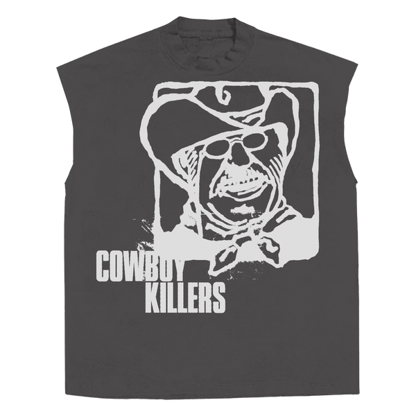 Cowboy Sleeveless Tee - Grey - Front