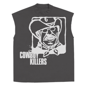 Cowboy Sleeveless Tee - Grey - Front