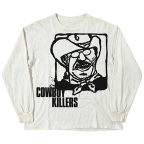 Cowboy L/S Tee - White - Front