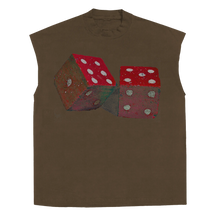 Dice Sleeveless Tee - Brown - Front