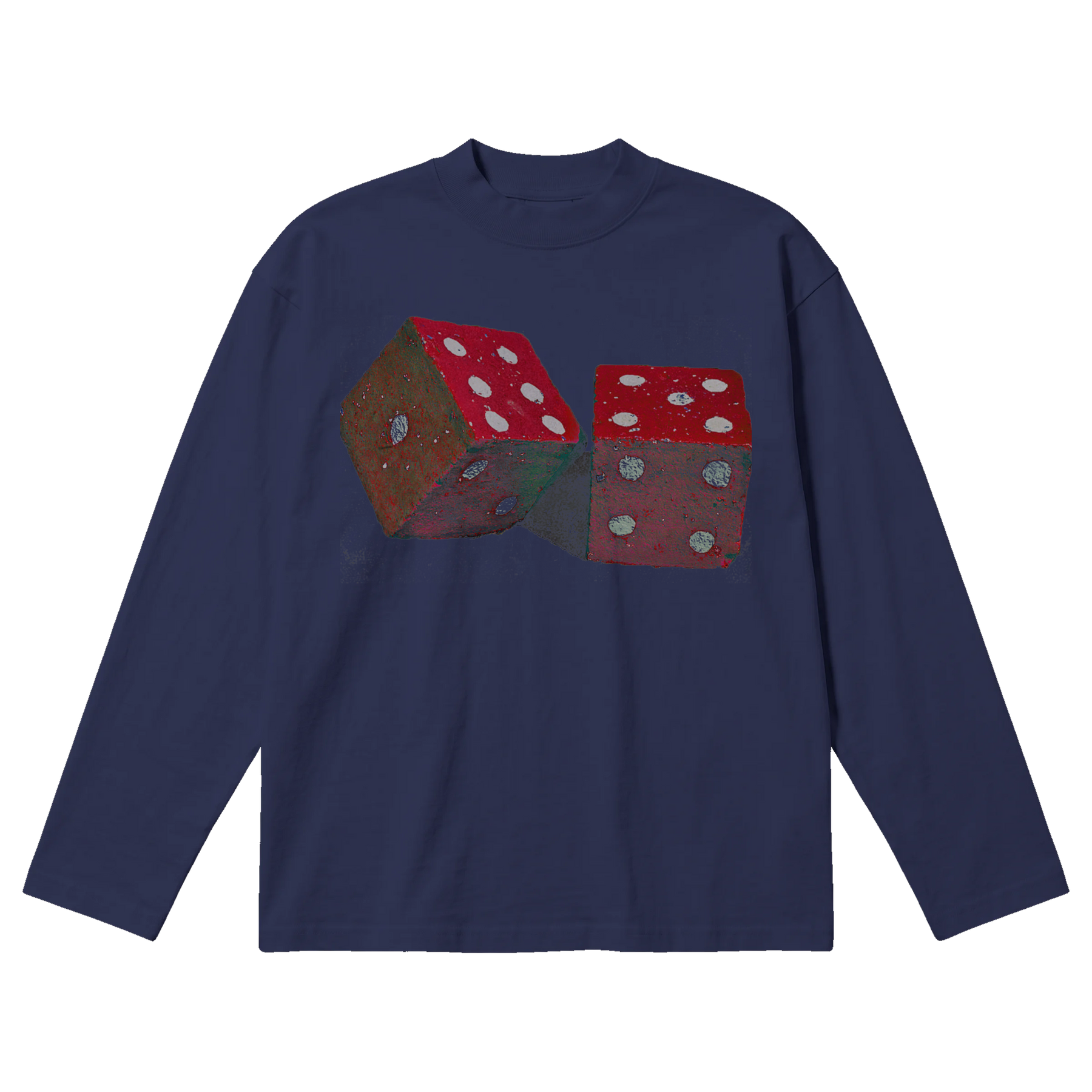 Dice Baggy L/S Tee - Blue - Front