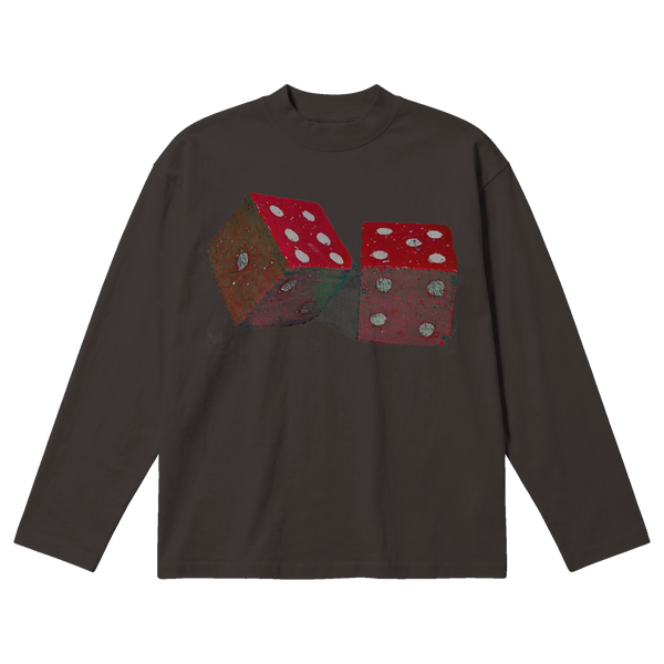 Dice Baggy L/S Tee - Off Black - Front