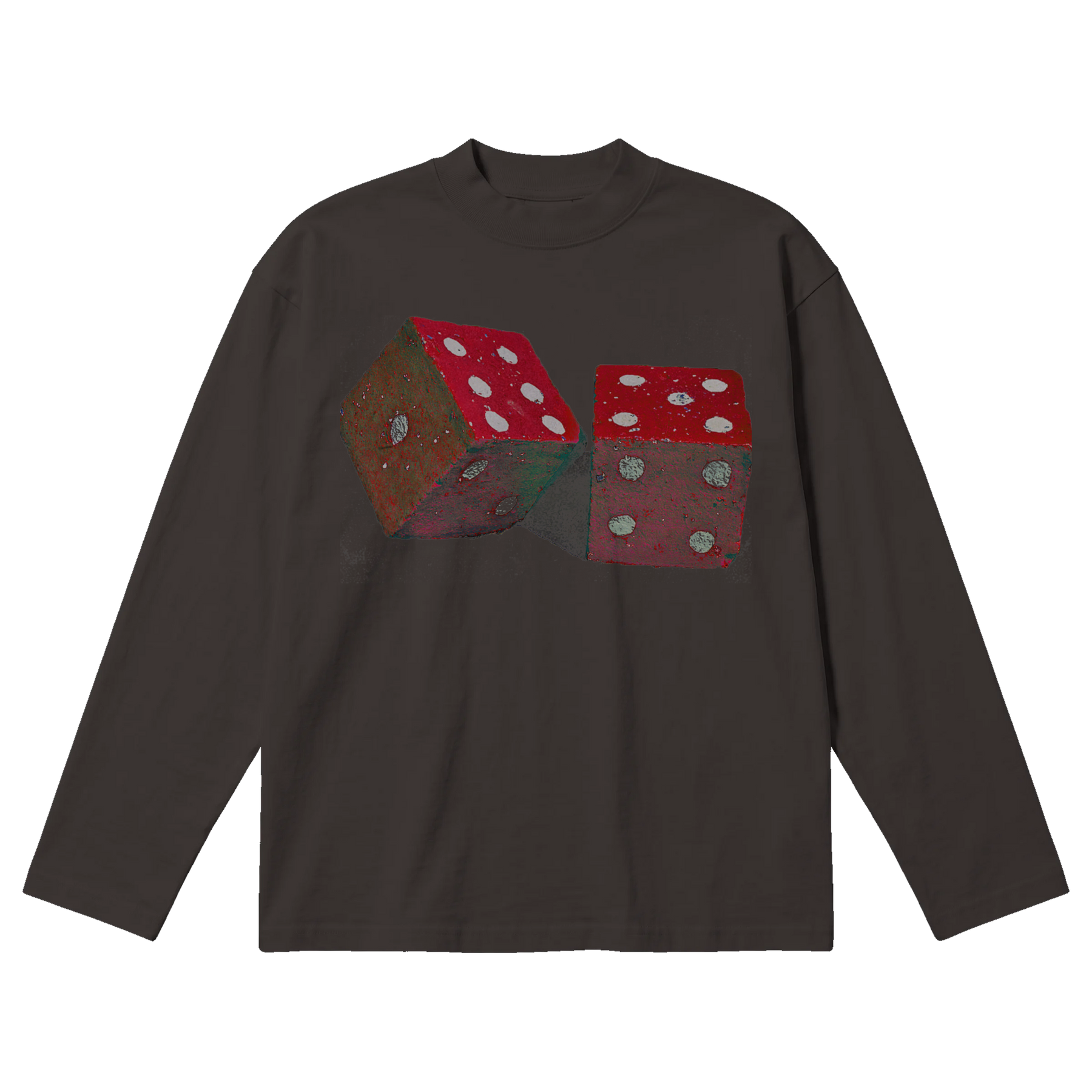 Dice Baggy L/S Tee - Off Black - Front