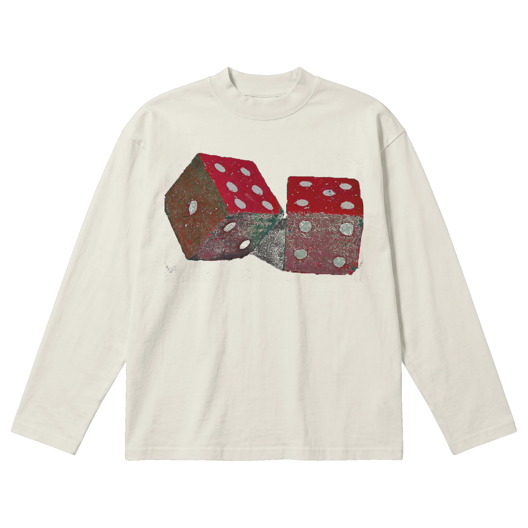 Dice Baggy L/S Tee - Off White - Front