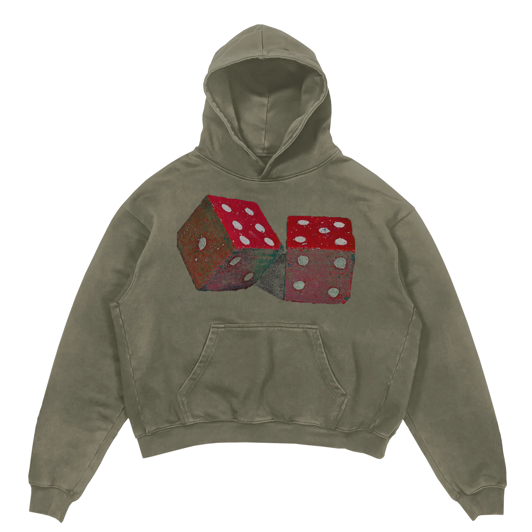 Dice Hoodie - Olive - Front