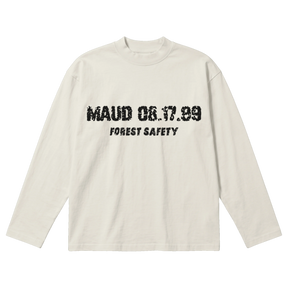 Forest Safety Baggy L/S Tee - Off White - Front