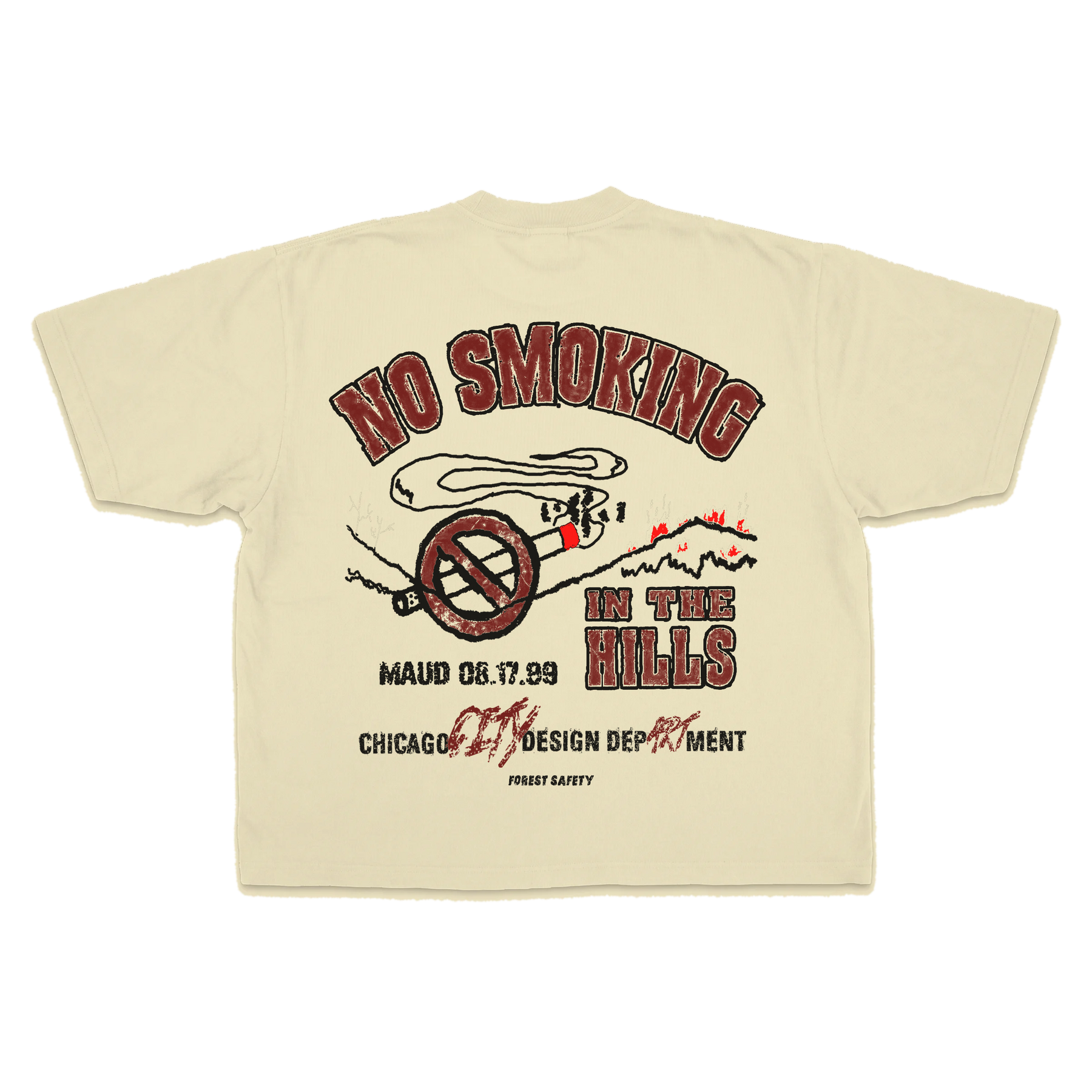 Forest Safety Drop Tee - Cream - Back
