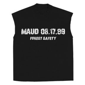 Forest Safety Sleeveless Tee - Black - Front