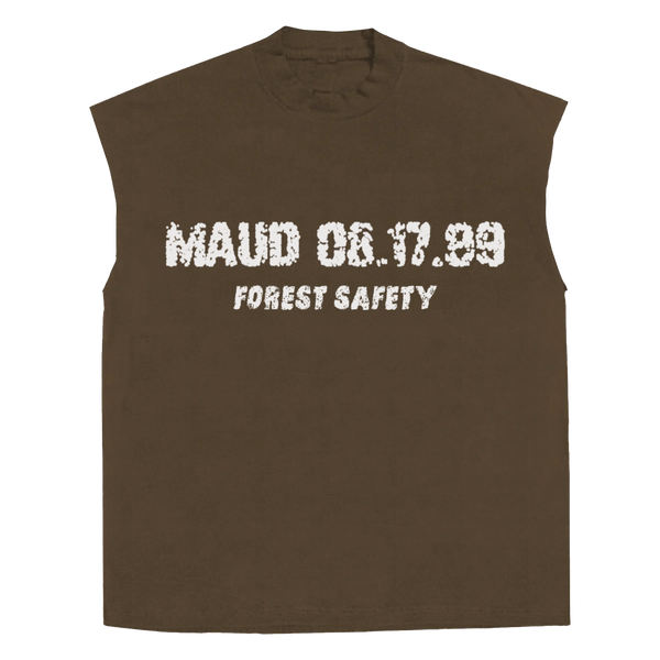 Forest Safety Sleeveless Tee - Brown - Front